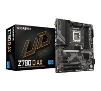 Gigabyte Z790 D AX Motherboard - Supports Intel Core 14th Gen CPUs, 12+1+1 Phases Digital VRM, up to 7600MHz DDR5 (OC), 3xPCIe 4.0 M.2, Wi-Fi 6E, 2.5GbE LAN, USB 3.2 Gen 2