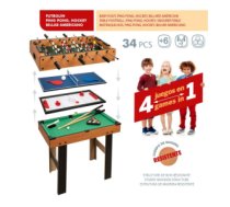 Galda spēle 4 in 1 (ping-pong, gaisa hokejs, futbols, biljards) 6+ CB85328 CB85328