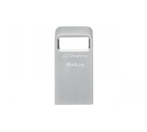 Kingston Technology DataTraveler Micro USB zibatmiņa 64 GB USB Type-A 3.2 Gen 1 (3.1 Gen 1) Sudrabs