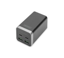 Universal wall charger GaN power supply 4 ports 2x USB-C 2x USB-A PD 3.0 65W black DA-10180