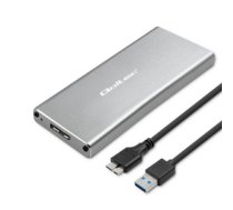 Qoltec 51833 Enclosure | M.2 SSD drive | SATA | NGFF| USB 3.0 | Super speed 5GB/s | 2TB | Silver 51833