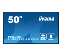 iiyama LH5065UHSB-B1AG Signage Display Digital signage flat panel 125.7 cm (49.5") LCD Wi-Fi 800 cd/m² 4K Ultra HD Black Built-in processor Android 11 24/7