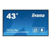 iiyama LH4365UHSB-B1 Signage Display Kiosk design 108 cm (42.5") LED Wi-Fi 800 cd/m² 4K Ultra HD Black Built-in processor Android 11 24/7