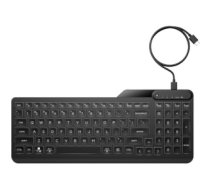 HP 405 Backlit USB-C Wired 24/7 Keyboard, Spill Resistant, Sanitizable, Programmable, Adjustable Tilt and LED brightness - Black - US ENG 7N7C1AA#ABB 7N7C1AA#ABB