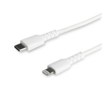 StarTech.com 6 foot (2m) Durable White USB-C to Lightning Cable - Heavy Duty Rugged Aramid Fiber USB Type C to Lightning Charger/Sync Power Cord - Apple MFi Certified iPad/iPhone 12 RUSBCLTMM2MW