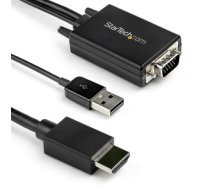 StarTech.com 2m VGA to HDMI Converter Cable with USB Audio Support & Power - Analog to Digital Video Adapter Cable to connect a VGA PC to HDMI Display - 1080p Male to Male Monitor Cable VGA2HDMM2M