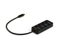 4-PORT USB C HUB WITH ON/OFF/INDIVIDUAL ON/OFF SWITCHES HB30C4AIB