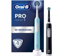 Oral-B | Electric Toothbrush, Duo pack | Pro Series 1 | Rechargeable | For adults | Number of brush heads included 2 | Number of teeth brushing modes 3 | Blue/Black 100051364