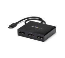 StarTech.com 3-Port Multi Monitor Adapter - USB-C to 3x DisplayPort 1.2 Video Splitter - USB Type-C to DP MST Hub - Dual 4K 30Hz or Triple 1080p - Thunderbolt 3 Compatible - Windows Only