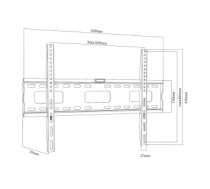 Maclean TV MC-419 Wall Mount Bracket 32"-100" VESA 600x400 45kg Tilting Universal Adjustable Spirit Level Accessories Flat Heavy Duty MC-419