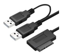 USB 2.0 Type-A to Slimline SATA II 7+6Pin Adapter CA914852