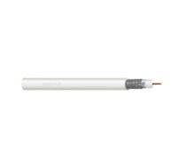 Coaxial cable DIGITUS RG-6, 75 Ohm, shield (2x foil + 77% braid), Eca, PVC, 100m, white DK-RG6-1