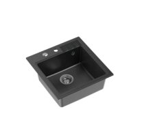 QUADRON PETER 110 granite sink Steingran black with manual siphon and screw cap HCQP5052CZK