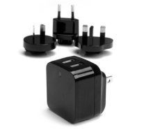 StarTech.com Dual-port USB wall charger - international travel - 17W/3.4A - black