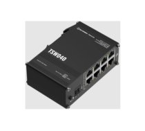 Teltonika TSW040 Unmanaged 8-port PoE+Industrial Switch, 2-pin industrial DC power socket, 7 – 57 VDC, PoE-out 44-57 VDC, DIN rail bracket TSW040000000