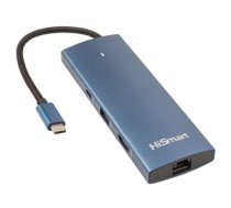 Adapter USB Type-C to HDMI, LAN, 3x USB Type-A, 1x USB Type-C, PD100W, SD+TF CA914357