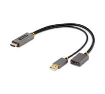 StarTech.com 1ft (30cm) HDMI to DisplayPort Adapter Cable, Active 4K 60Hz HDMI 2.0 to DP 1.2 Converter, HDR, USB Bus Powered, HDMI Source to DisplayPort Monitor for Laptops/PC 128-HDMI-DISPLAYPORT