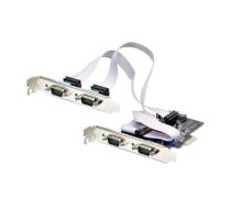 StarTech.com 4-Port Serial PCIe Card, Quad-Port PCI Express to RS232/RS422/RS485 (DB9) Serial Card, Low-Profile Bracket Incl., 16C1050 UART, Windows/Linux, TAA Compliant - Level-4 ESD Protection PS74ADF-SERIAL-CARD