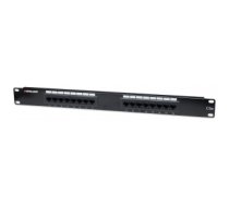 Intellinet Patch Panel, Cat5e, UTP, 16-Port, 1U, Black