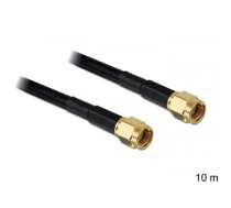 DeLOCK RP-SMA - RP-SMA, 10m coaxial cable Black