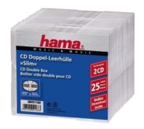 Hama 00051168 optical disc case Slimline case 2 discs Transparent