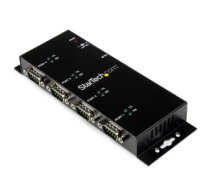 StarTech.com 4 Port USB to DB9 RS232 Serial Adapter Hub – Industrial DIN Rail and Wall Mountable