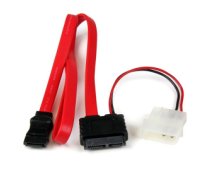 StarTech.com 20in Slimline SATA to SATA with LP4 Power Cable Adapter