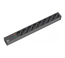 Bachmann 19'' 2m 8x Schuko H05VV-F 3G 1.50mm² power extension 8 AC outlet(s) Black