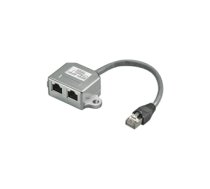 Goobay CAT T-Adapter 2x 10/100 BaseT 1 x RJ45 M 2 x RJ45 F Silver