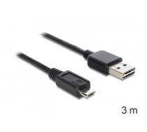 DeLOCK EASY-USB 2.0-A - USB 2.0 micro-B, 3m USB cable USB A Micro-USB B Black