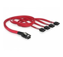 DeLOCK Cable mini SAS 36pin to 4x SATA SCSI cable Red 0.5 m