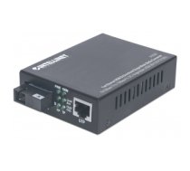 Intellinet Fast Ethernet WDM Bi-Directional Single Mode Media Converter, 10/100Base-Tx to 100Base-Fx (SC) Single-Mode, 20 km (12.4 mi.), WDM (Rx1310/Tx1550) (Euro 2-pin plug)