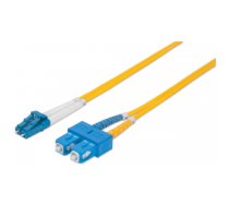 Intellinet Fibre Optic Patch Cable, Duplex, Single-Mode, LC/SC, 9/125 µm, OS2, 1m, LSZH, Yellow, Fiber, Lifetime Warranty