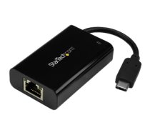 StarTech.com USB C to Gigabit Ethernet Adapter/Converter w/PD 2.0 - 1Gbps USB 3.1 Type C to RJ45/LAN Network w/Power Delivery Pass Through Charging - TB3 Compatible/ MacBook Pro Chromebook