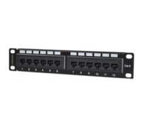 Intellinet Patch Panel, Cat6, 10", UTP, 1U, 12-Port, Black