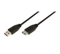 LogiLink 1m USB A - USB A 3.0 F/M USB cable USB 3.2 Gen 1 (3.1 Gen 1) Black