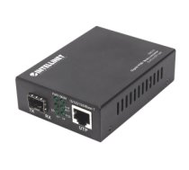 Intellinet Gigabit PoE+ Media Converter, 1 x 1000Base-T RJ45 Port to 1 x SFP Port, PoE+ Injector (Euro 2-pin plug)