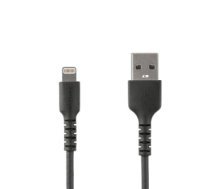 StarTech.com 1m USB A to Lightning Cable - Durable Black USB Type A to Lightning Connector Charge and Sync Charger Cord - Rugged w/Aramid Fiber - Apple MFI Certified - iPad Air iPhone 11