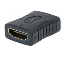 Manhattan HDMI Coupler, 4K@60Hz (Premium High Speed), Female to Female, Straight Connection, Black, Ultra HD 4k x 2k, Fully Shielded, Gold Plated Contacts, Lifetime Warranty, Polybag