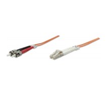 Intellinet Fibre Optic Patch Cable, Duplex, Multimode, LC/ST, 50/125 µm, OM2, 1m, LSZH, Orange, Fiber, Lifetime Warranty