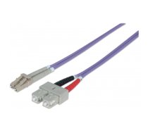Intellinet Fibre Optic Patch Cable, Duplex, Multimode, LC/SC, 50/125 µm, OM4, 1m, LSZH, Violet, Fiber, Lifetime Warranty