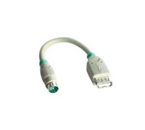 Lindy USB - PS/2 Port Adapter USB-A FM 6-Pin Mini DIN M Grey