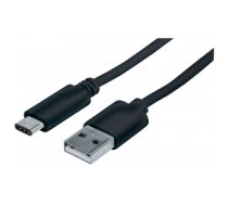 Manhattan USB-C to USB-A Cable, 1m, Male to Male, Black, 480 Mbps (USB 2.0), Equivalent to Startech USB2AC1M, Hi-Speed USB, Lifetime Warranty, Polybag