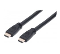 Manhattan HDMI In-Wall CL3 Cable with Ethernet, 4K@60Hz (Premium High Speed), 10m, Male to Male, Black, Ultra HD 4k x 2k, In-Wall rated, Fully Shielded, Gold Plated Contacts, Lifetime Warranty, Polybag