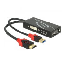 DeLOCK 62959 cable interface/gender adapter HDMI-A 19 pin, USB 2.0 Type-A DVI-I, Displayport 20 pin, VGA 15 pin Black, Red