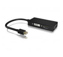 ICY BOX IB-AC1032 video cable adapter Mini DisplayPort DVI-D + VGA (D-Sub) + HDMI Black