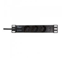 LogiLink PDU3B01 power distribution unit (PDU) 3 AC outlet(s) 1U Black