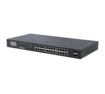 Intellinet 24-Port Gigabit Ethernet PoE+ Switch with 2 SFP Ports, LCD Display, IEEE 802.3at/af Power over Ethernet (PoE+/PoE) Compliant, 370 W, Endspan, 19" Rackmount (Euro 2-pin plug)