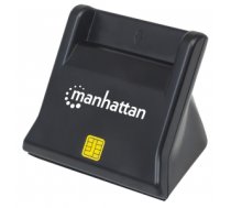 Manhattan USB-A Smart/SIM Card Reader, 480 Mbps (USB 2.0), Desktop Standing, Friction Type compatible, Hi-Speed USB, Cable 86cm, Black, Three Year Warranty, Blister