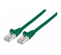 Intellinet Network Patch Cable, Cat7 Cable/Cat6A Plugs, 0.25m, Green, Copper, S/FTP, LSOH / LSZH, PVC, RJ45, Gold Plated Contacts, Snagless, Booted, Polybag